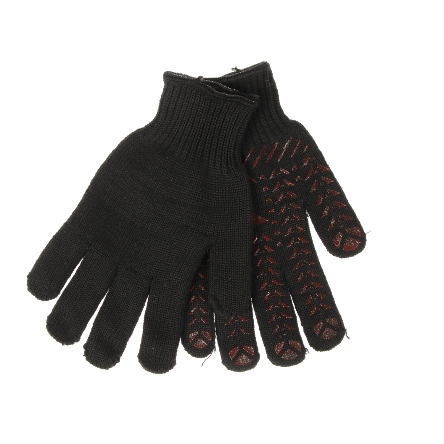 Перчатки ХБ с ПВХ рис 7кл (5 нити) 90гр черн/желт, оверлок (арт.562) Doloni/Ladoni 10/200