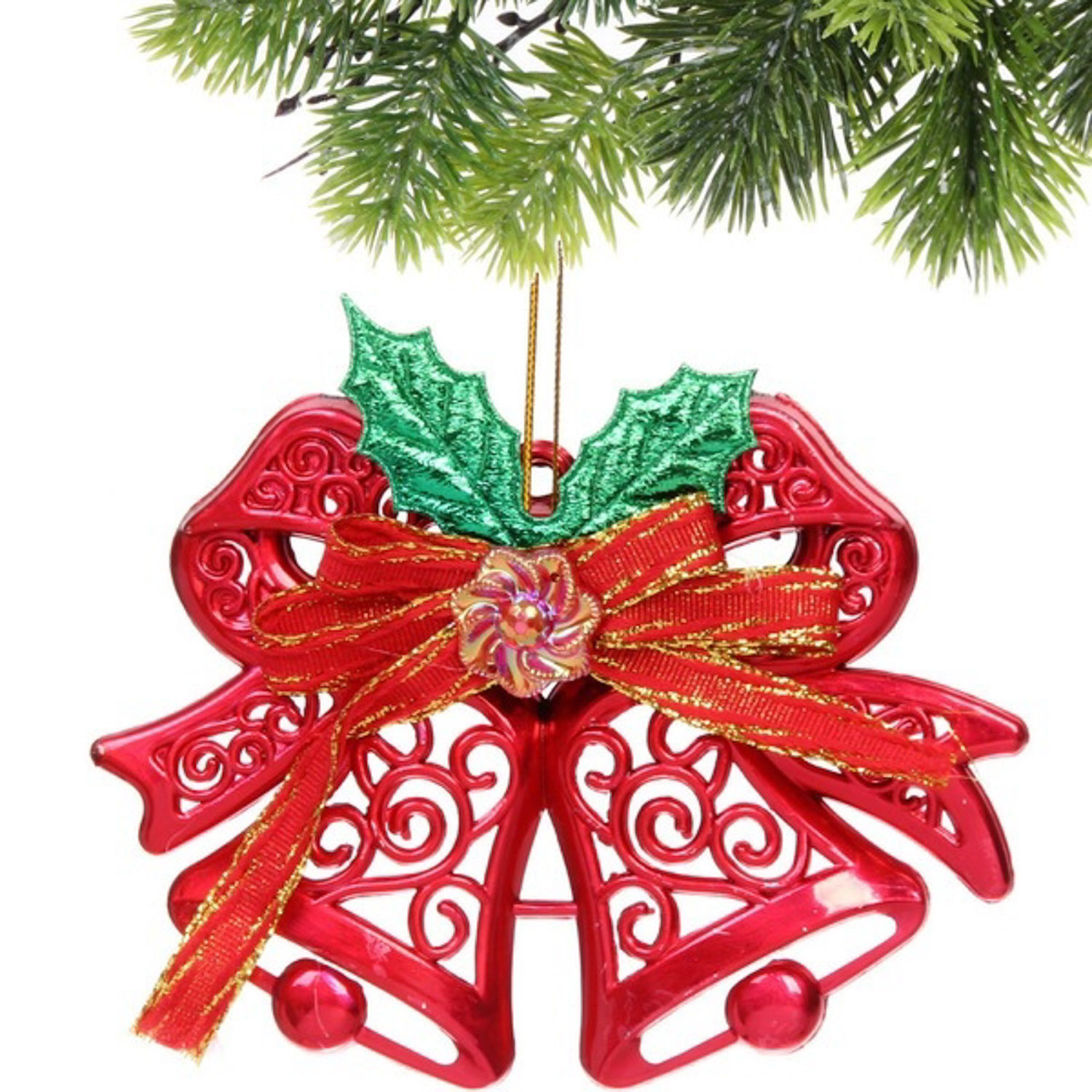 Подвеска "Зимние колокольчики" 13 см, красный