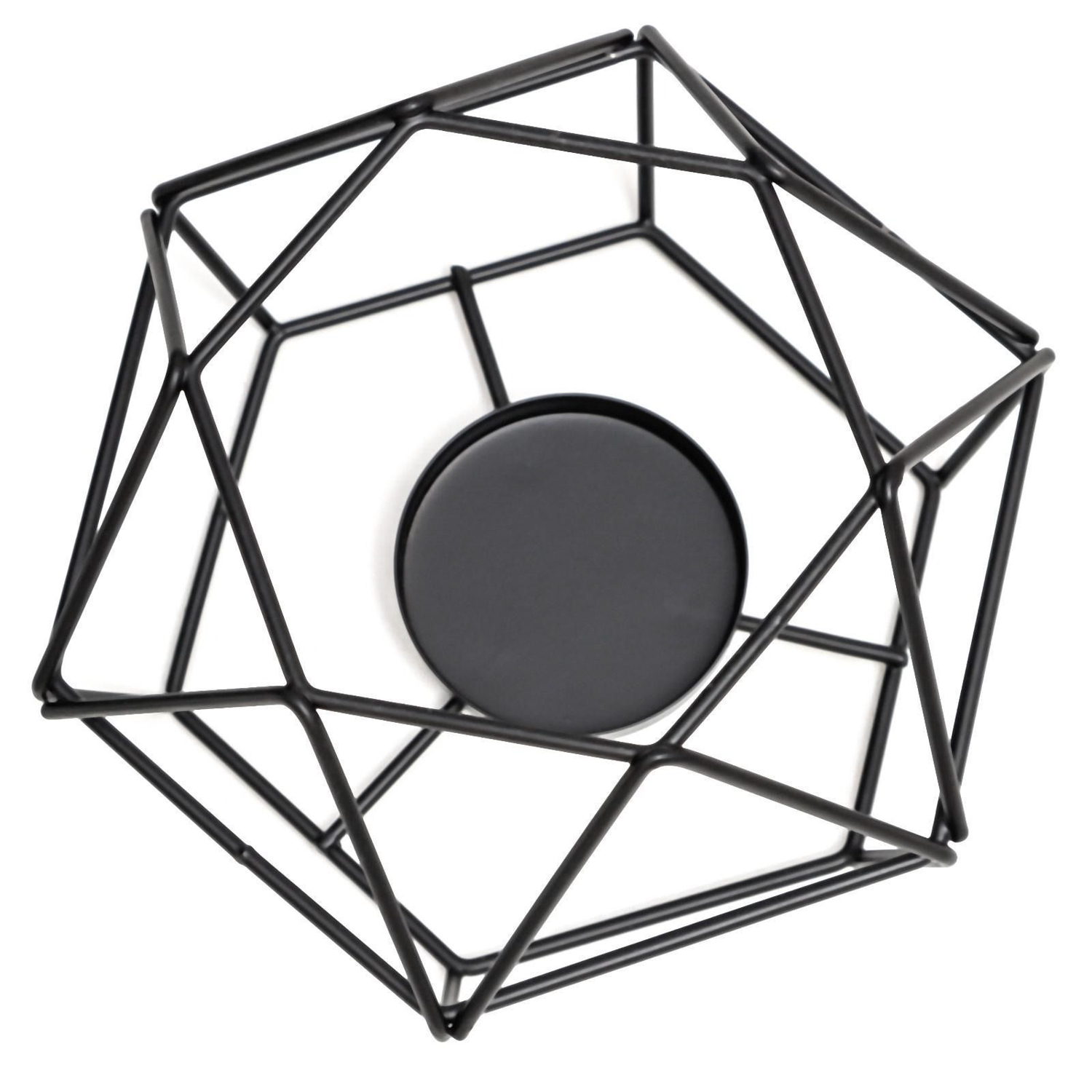 Подсвечник металл на 1 свечу "Тетраэдр" чёрный 7х15х13,5 см   6913096