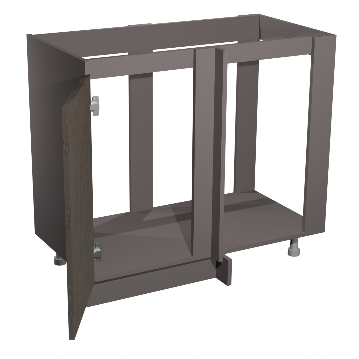 Шкаф напольный угловой 1000х850х600 мм BROZEX-WOOD Camellia, правый, с дверцей, грейдж / ясень грей софт