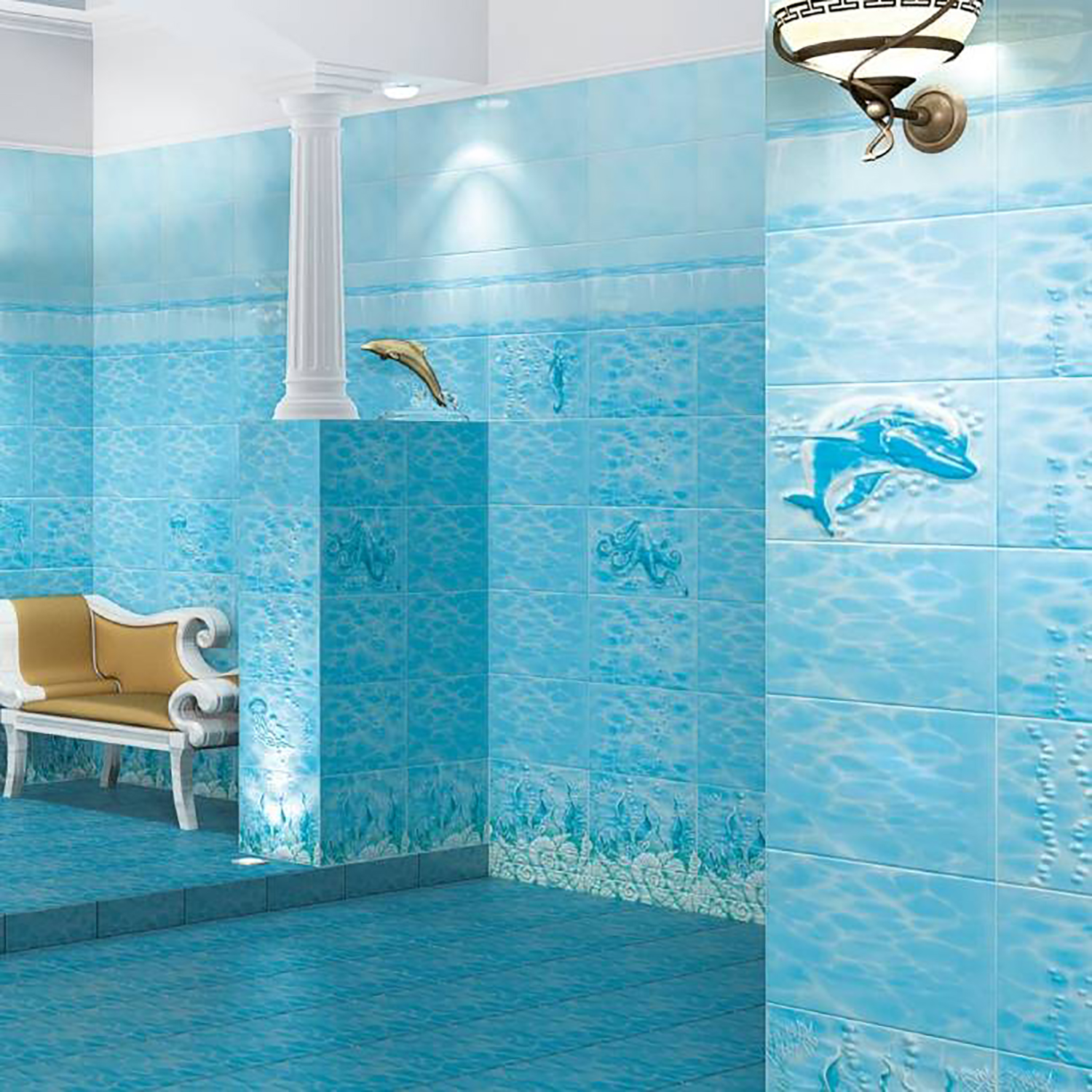 Декор Лазурь Beryoza Ceramica Горизонт бирюзовый 250*350мм