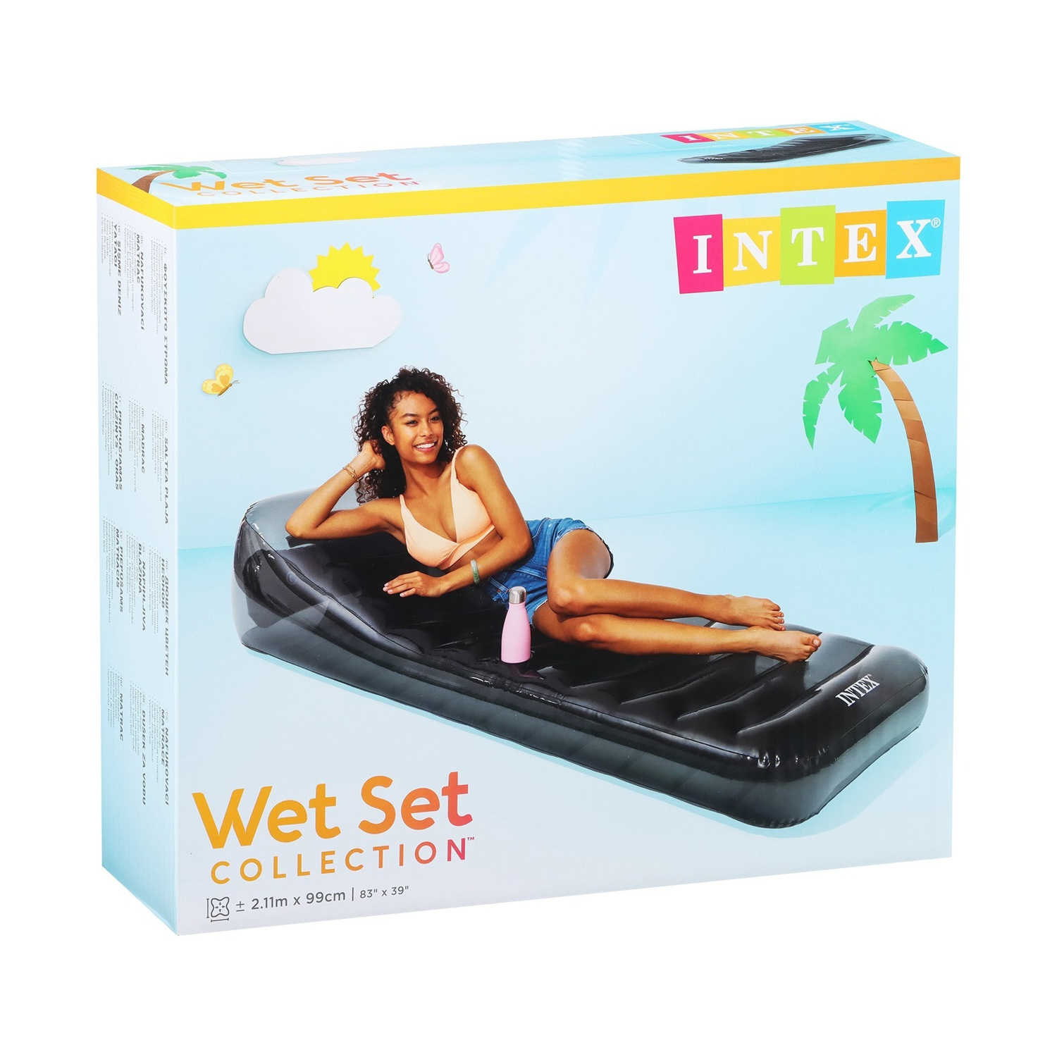 Шезлонг для плавания 211 х 99 см, цвет черный 58723EU   9317132