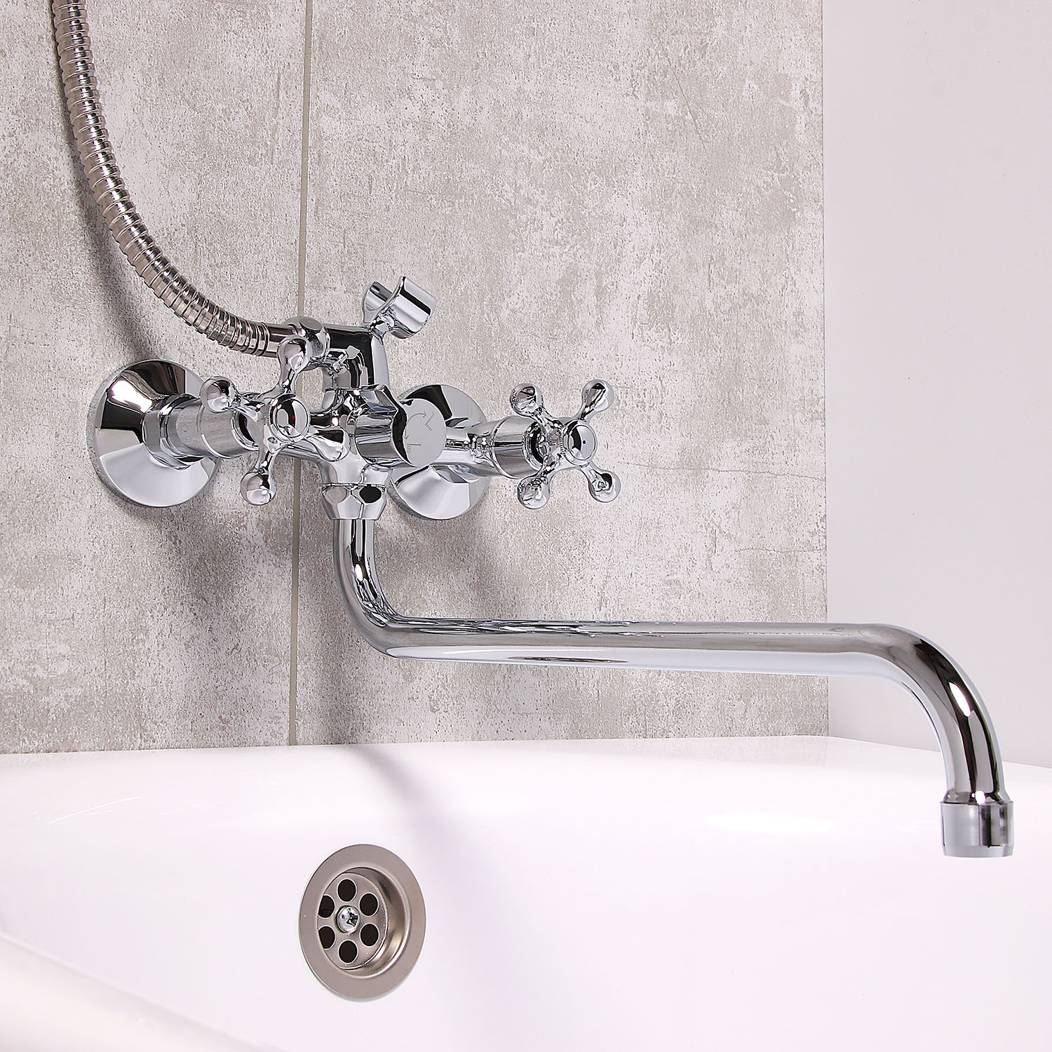 Смеситель для ванны Milardo Duplex, длинный излив, двухвентильный