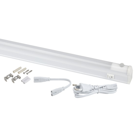 Светильник светодиодный линейный 12W 4,0К датч.движ.1000Лм 874х22х37 ЭРА Б0019785 *1/25