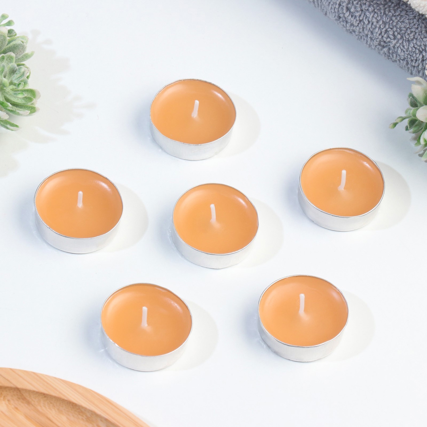 Набор свечей ароматических чайных «Сандаловое дерево», в подарочной коробке, 6 шт.