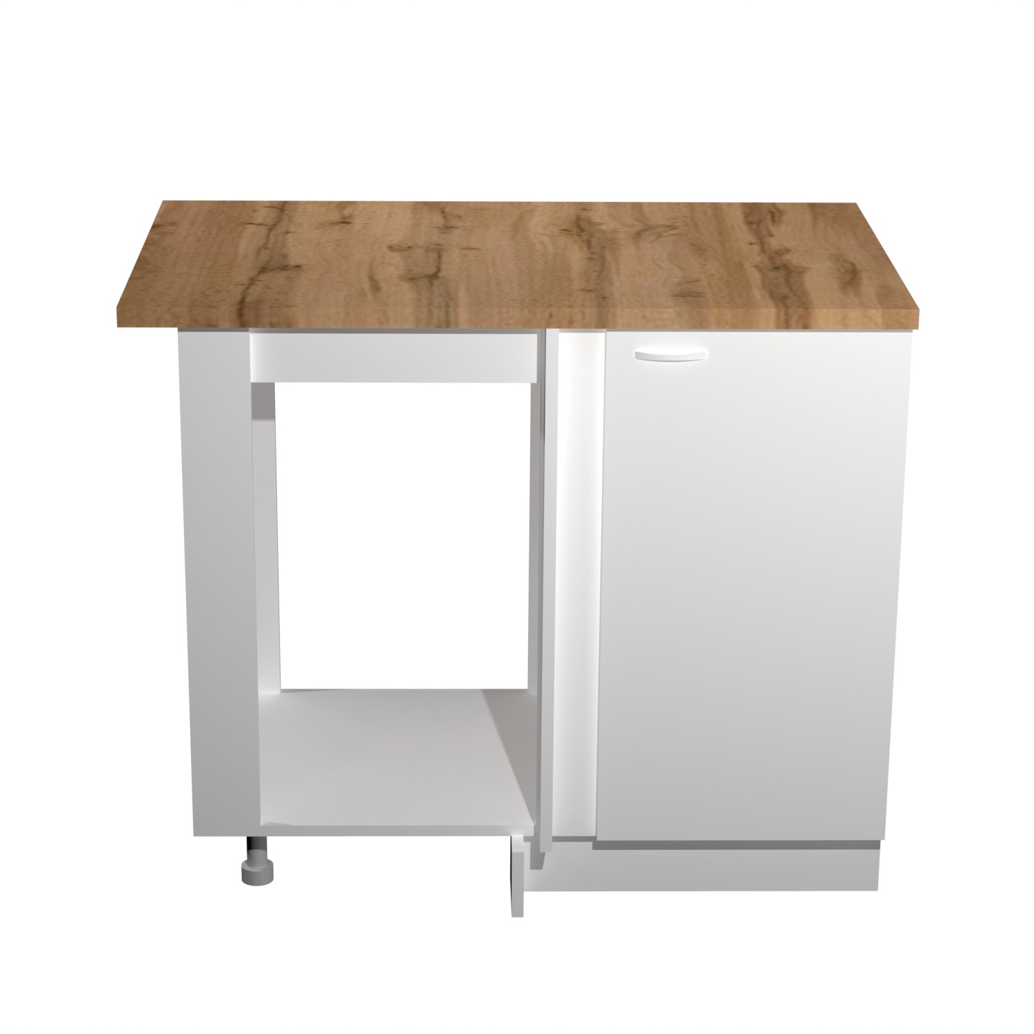 Шкаф напольный угловой 1000х850х600 мм BROZEX-WOOD Liberty, левый, с дверцей, белый