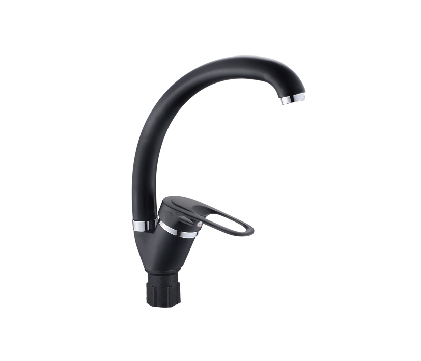 Смеситель для кухни Эверест В59-0256 высокий излив (черный) *1/10