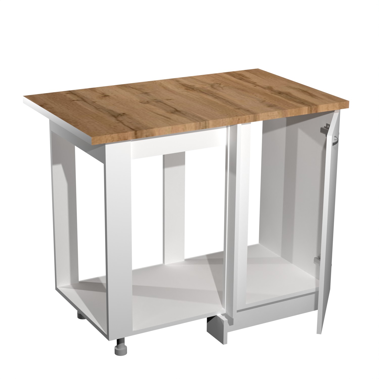 Шкаф напольный угловой 1000х850х600 мм BROZEX-WOOD Liberty, левый, с дверцей, белый