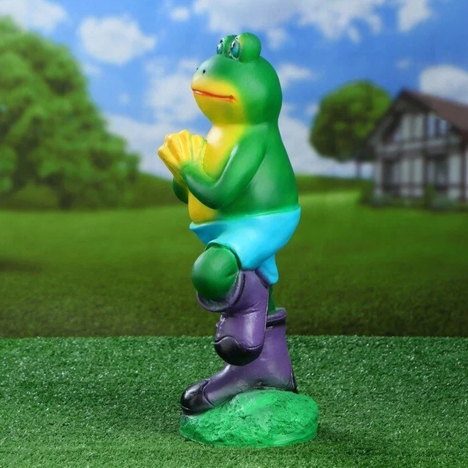 Садовая фигура "Лягушка попрыгунья" 18х20х50 см 4803561