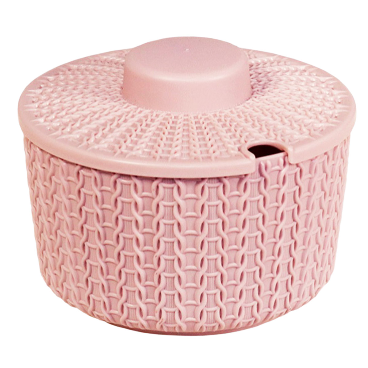 Сахарница пластмассовая IDEA "Вязание" чайная роза 0,45л Сахарница пластмассовая IDEA "Вязание" чайная роза 0,45л