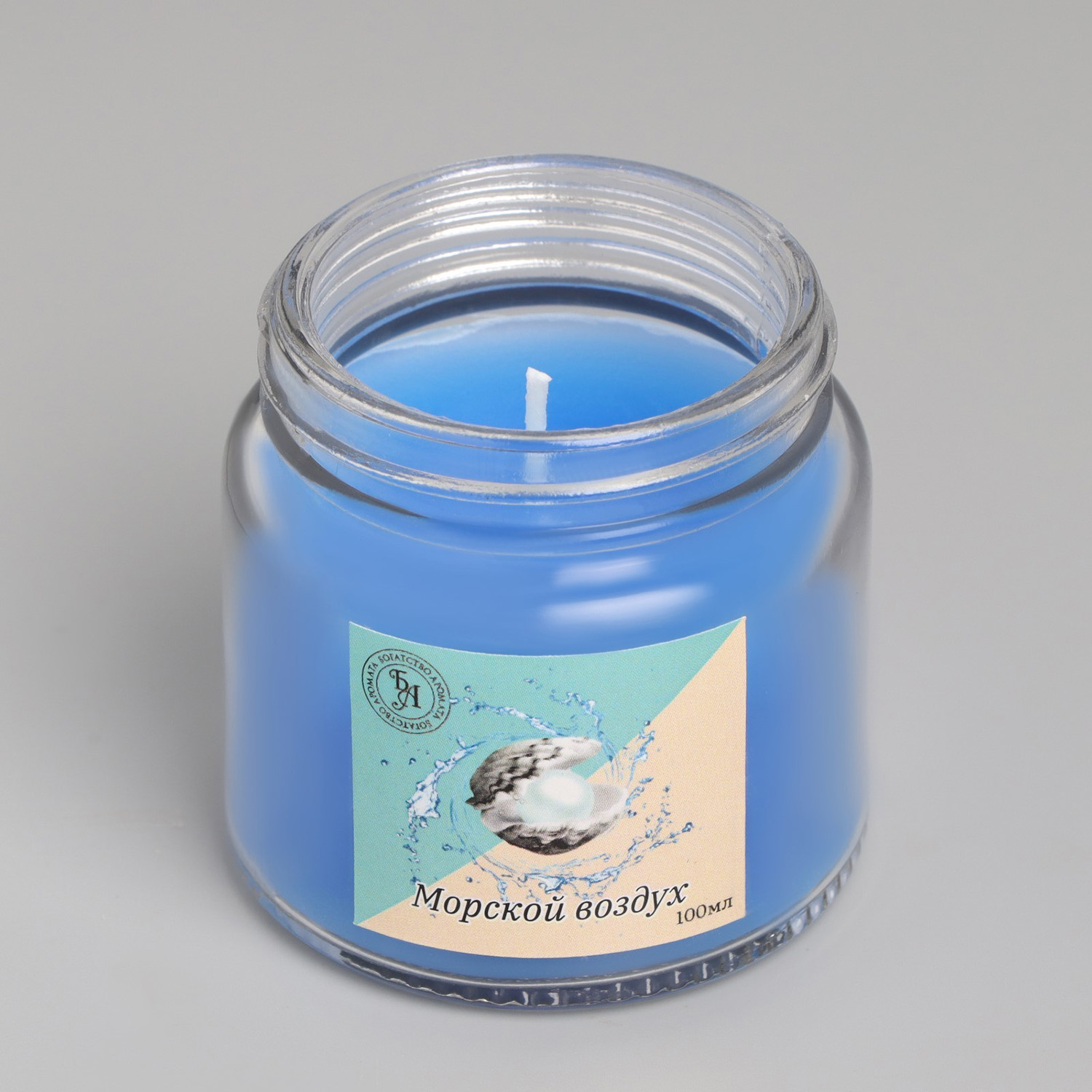 Свеча  ароматическая в стекле 6,3см, 100мл, морской воздух   9338120