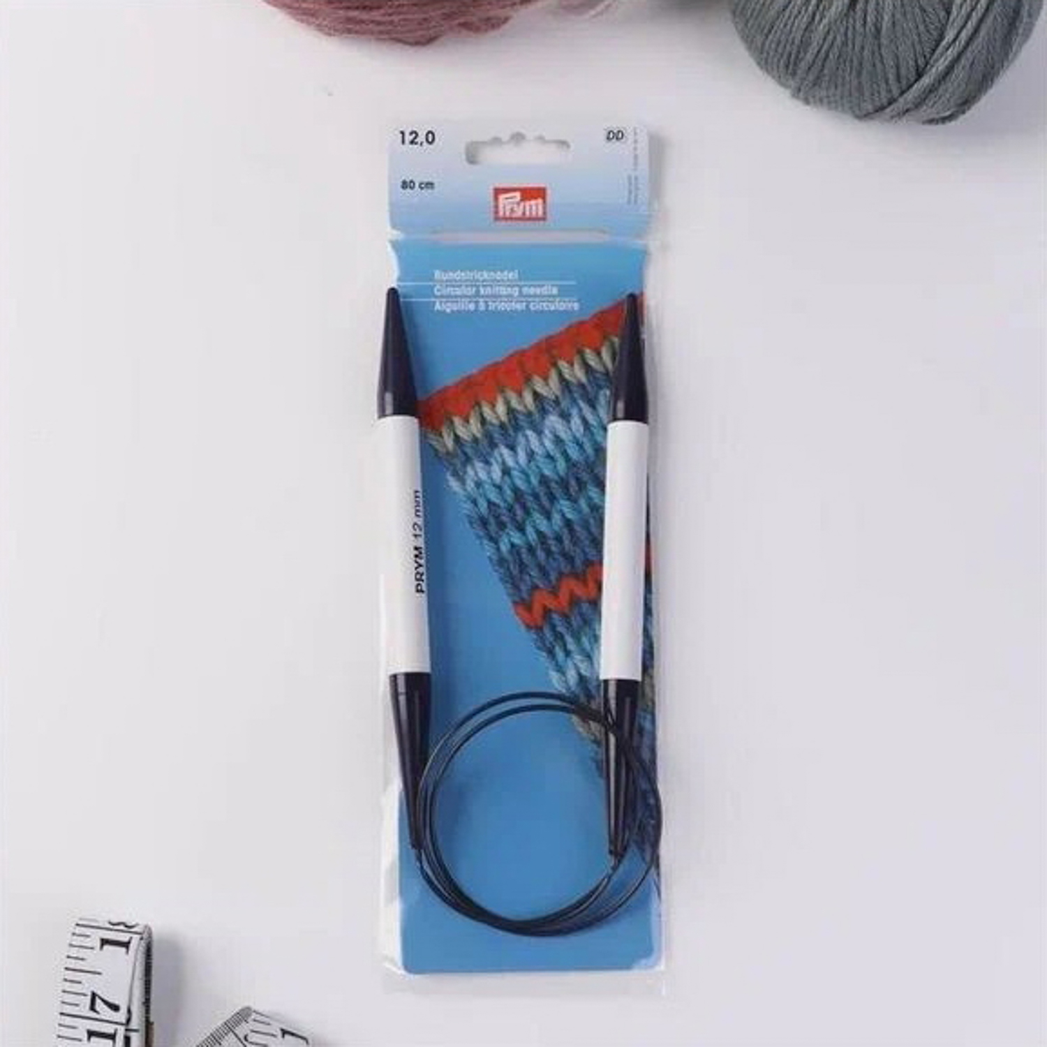 яяяСпицы вязальные круговые пластиковые 12мм 80см