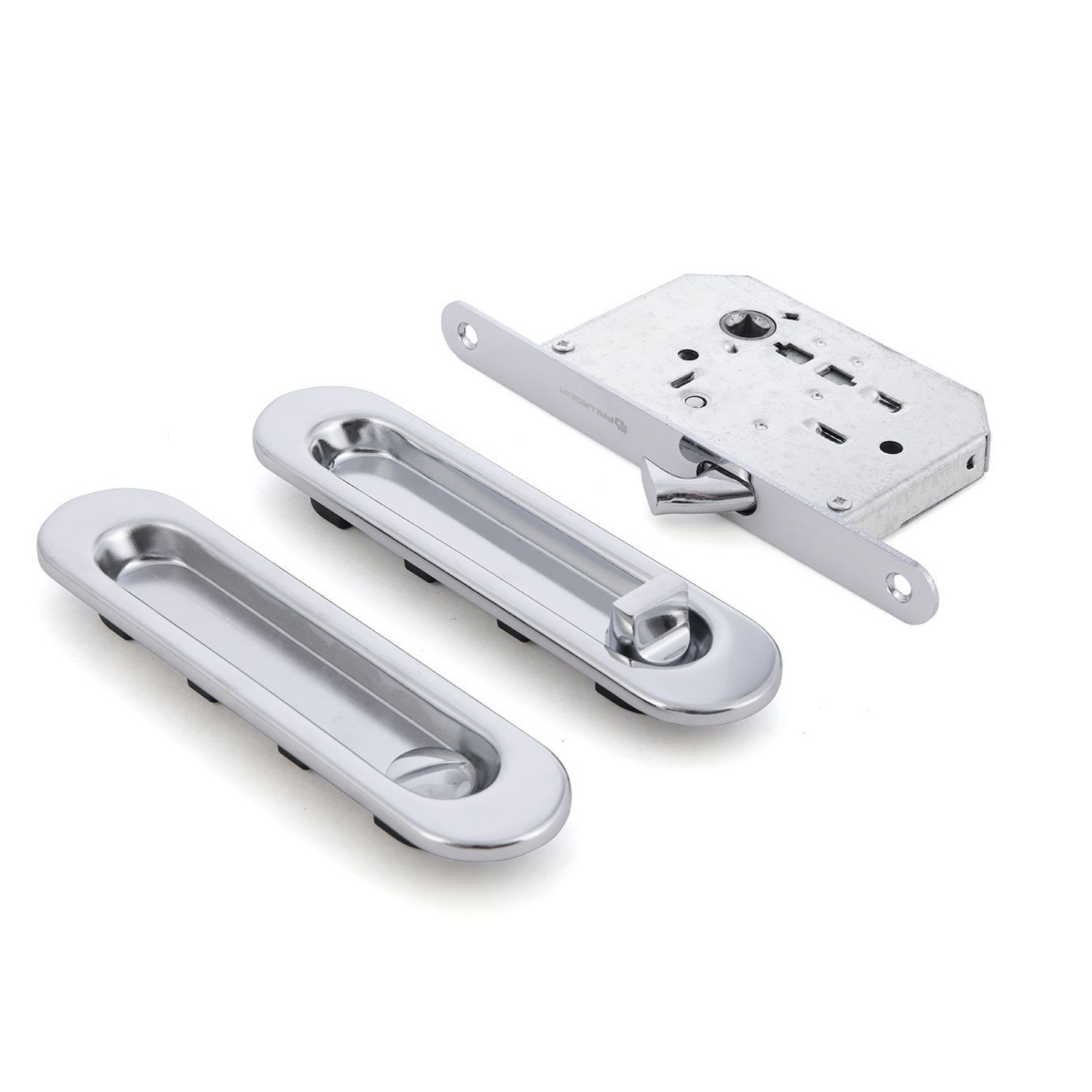 Ручка с замком для раздв. дверей 01BK СР (овальная ручка) 1/5/50