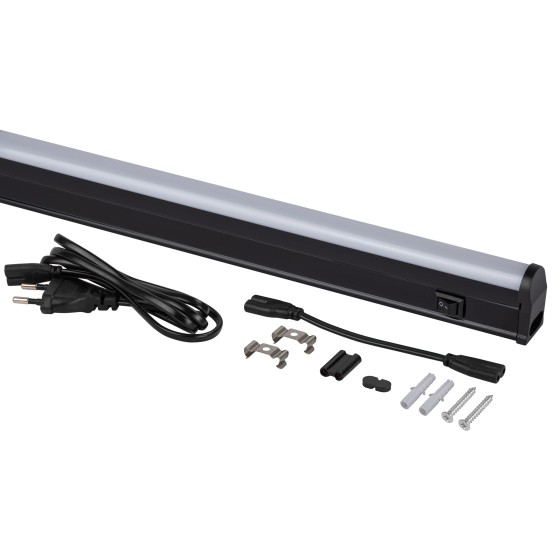 Светильник светодиодный линейный 8W 4,0К ЧЕРНЫЙ 700лмВыкл 574х22х37 ЭРА Б0065575 *1/25