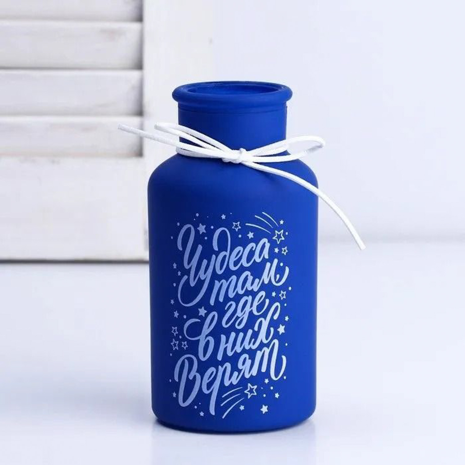 Ваза матовая «Волшебство вокруг нас» синяя, 16 х 8 х 8 см      7841558