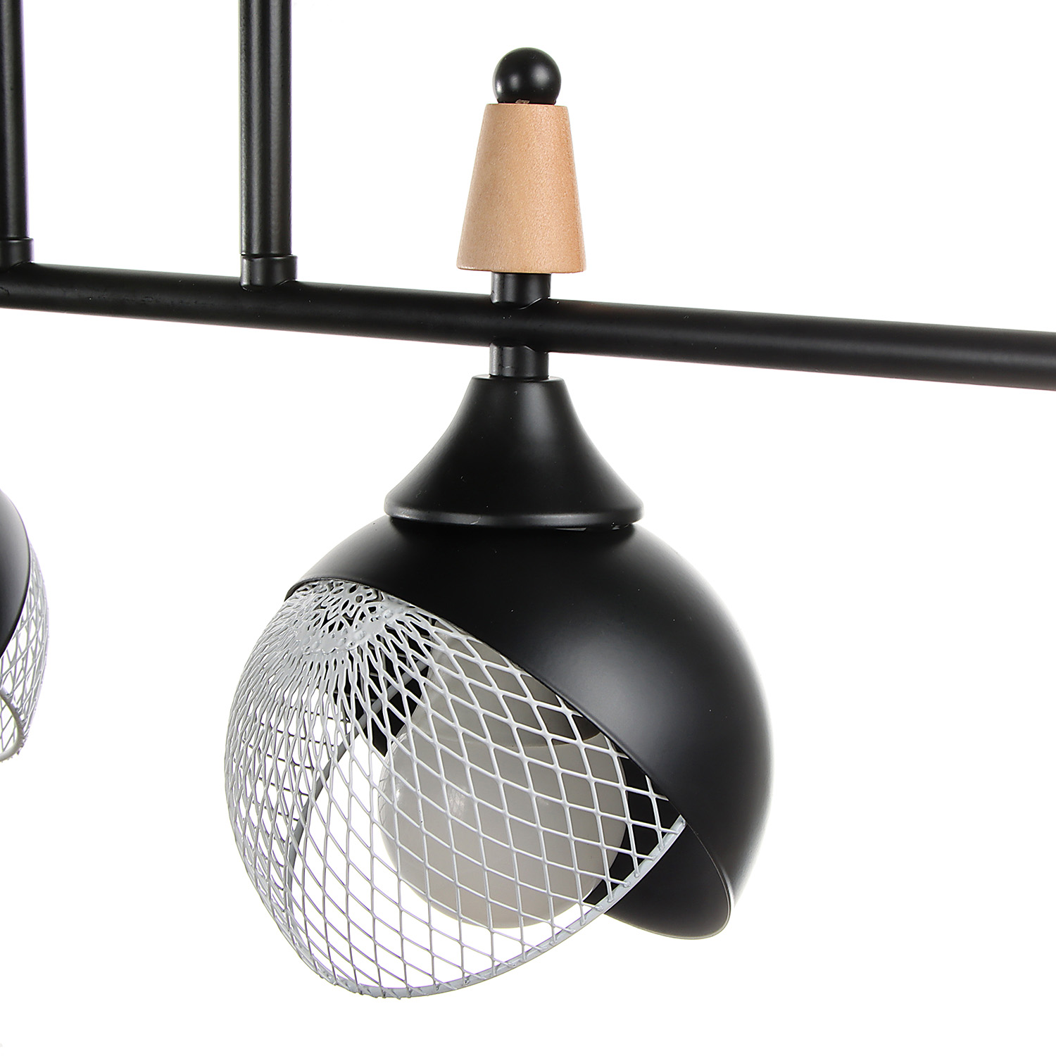 Люстра N6418/4 BK+WOOD 4*40W E27 220V (l-780; w-120; h-270)  VERNER LIGHTING *1