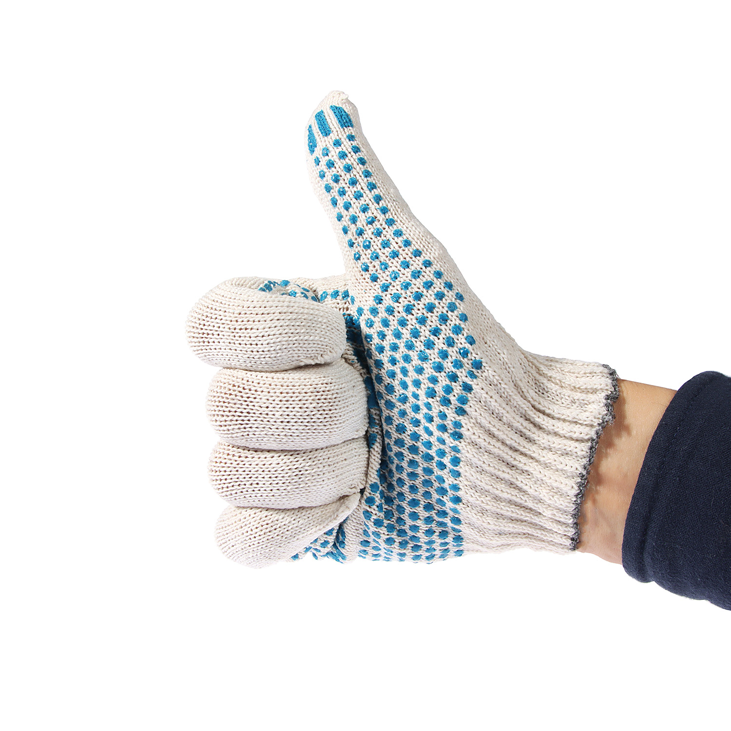 Перчатки рабочие ДомоСтрой, х/б с ПВХ, 4 нити