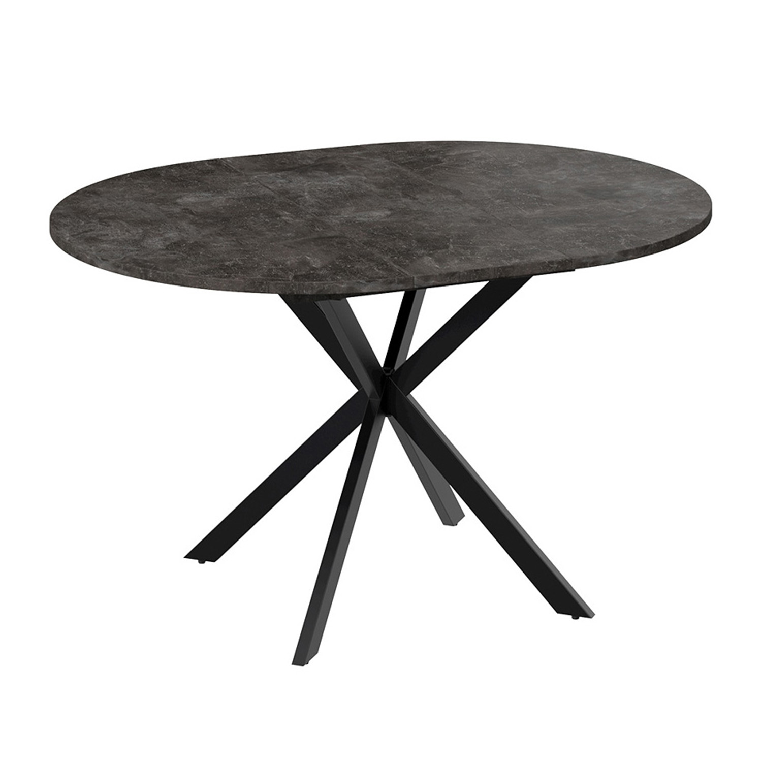 Стол обеденный круглый раздв.Мэдисон d1000(+315)мм h750мм Ателье темный/Черный Муар ТриЯ*1