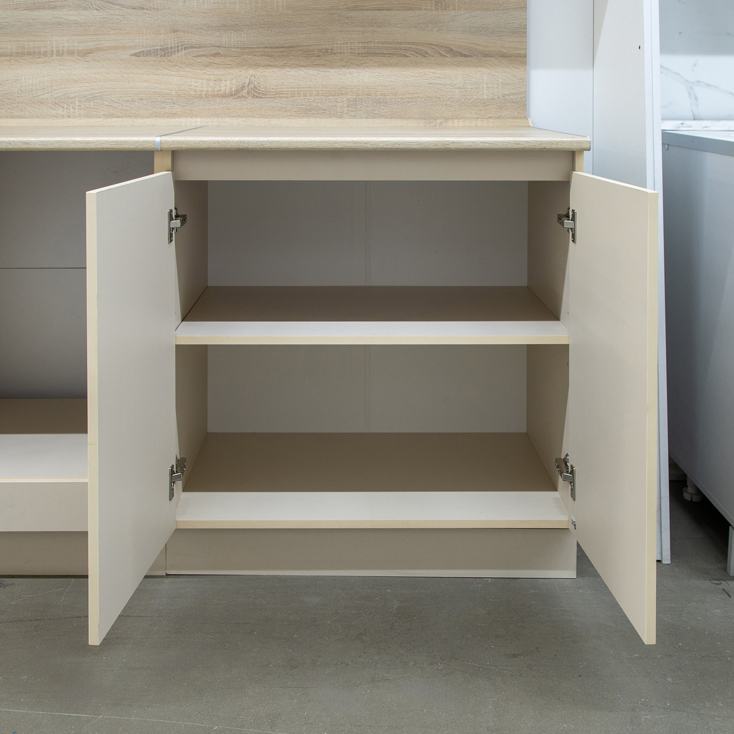 Шкаф напольный 800х850х480 мм BROZEX-WOOD Melissa, с двумя дверцами, светло-бежевый