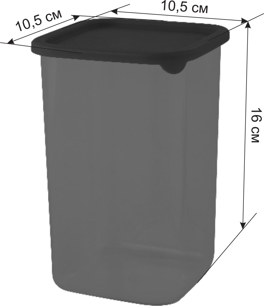 Банка для продуктов пластм. "Black" 1,2л 105x105мм, h160мм SE168510621 "Sugar&Spice" *1/9