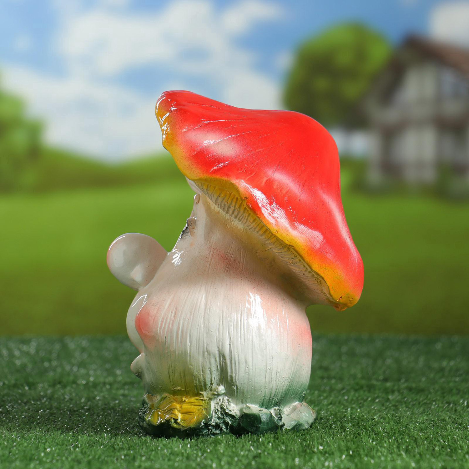 Садовая фигура "Гриб с лицом" 23см  4237585