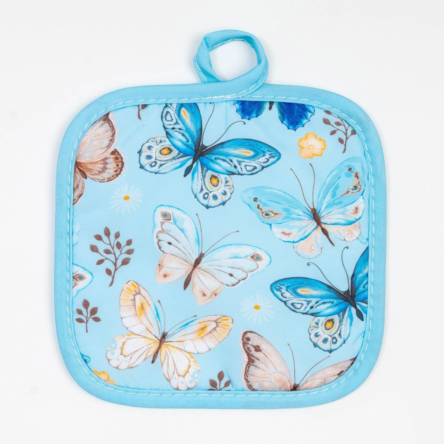 Набор прихваток Бабочки варежка-прихватка 24х16см, прихватка 17х17см 100% полиэстер  Этель *1