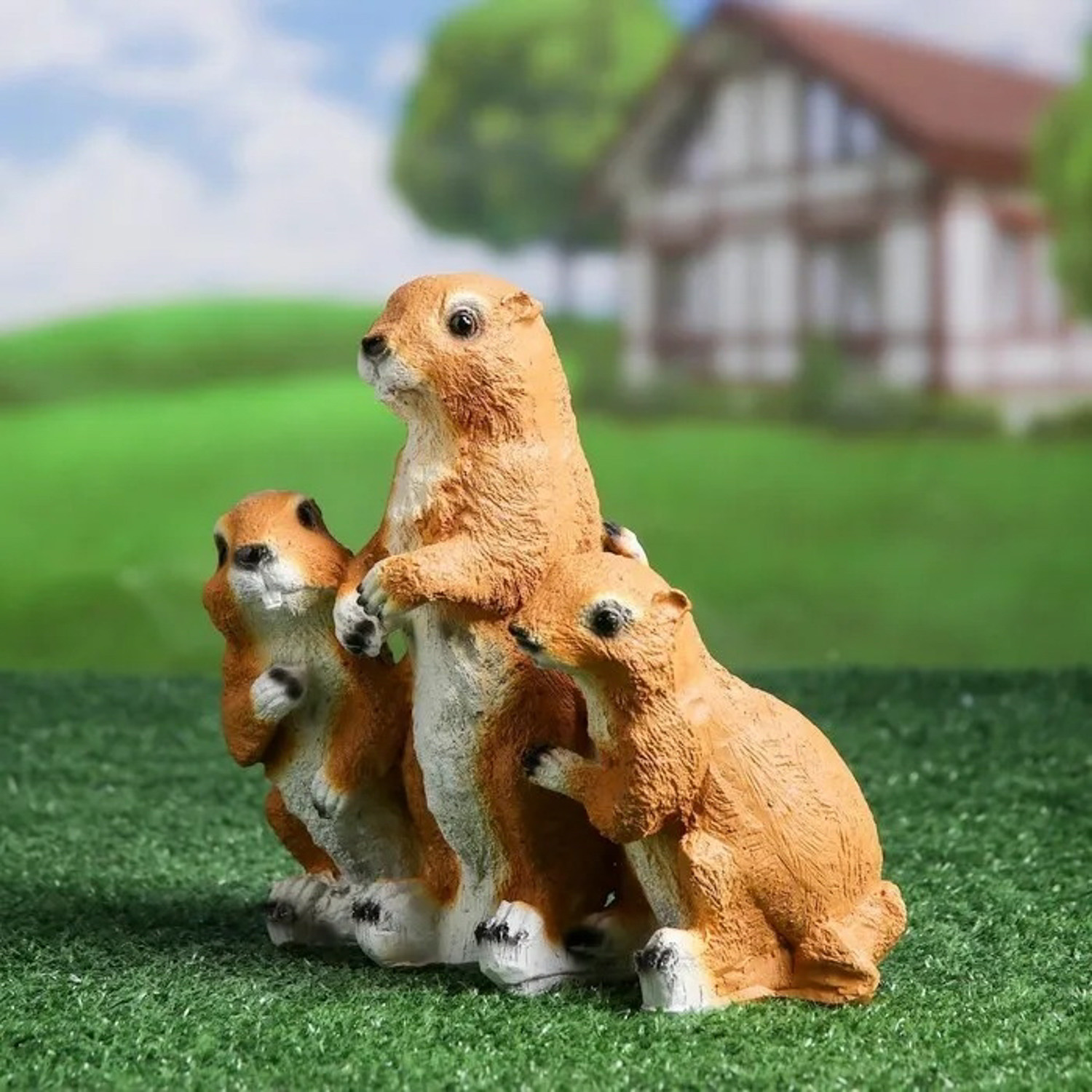 Садовая фигура "Суслики с табличкой" 22см  4074866