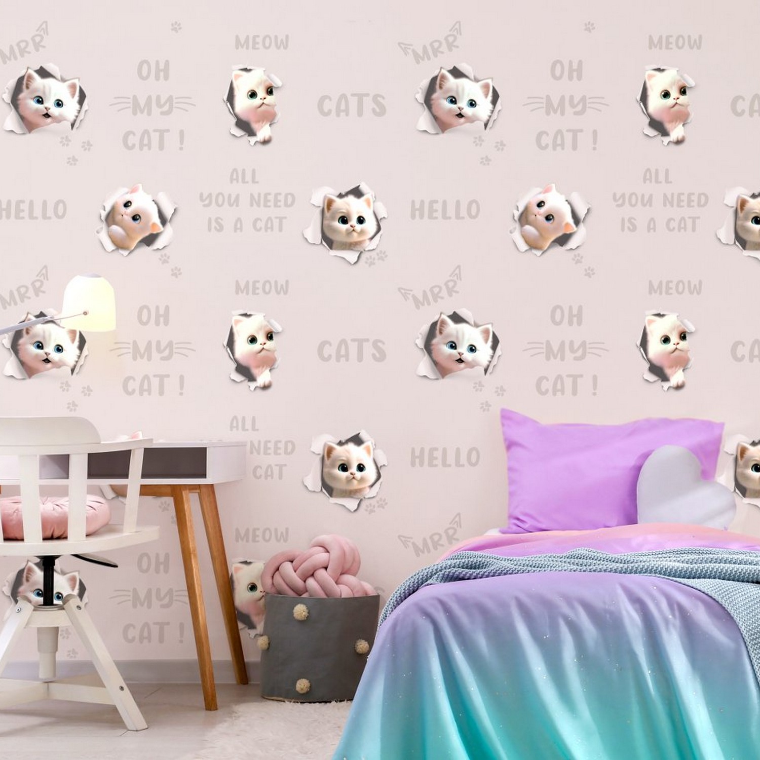 Обои флиз "HomeColor"  3D Cats фон HC72286-25 1,06*10м *1/8