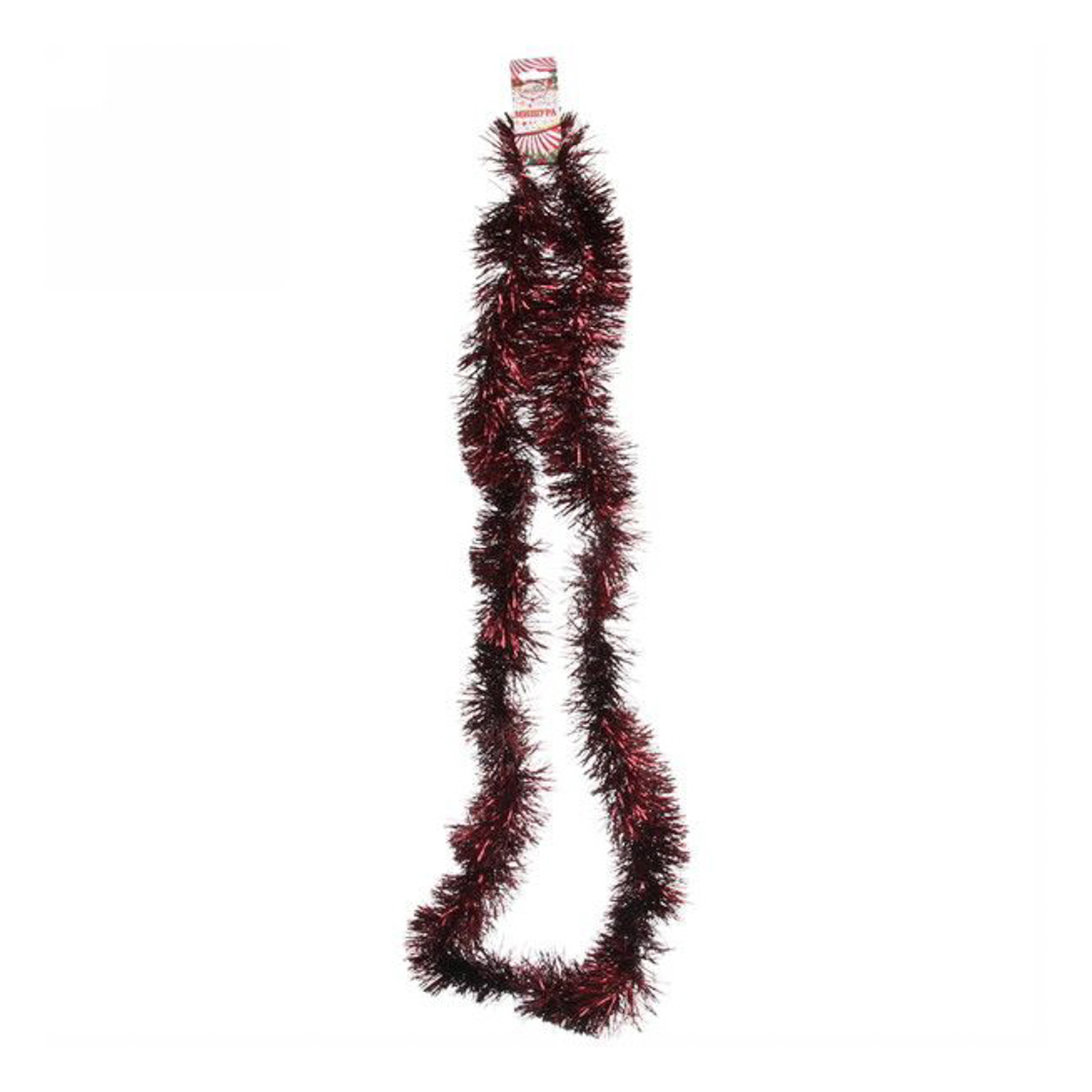 Мишура 2 м, 9 см, "Матовые искры", рубин