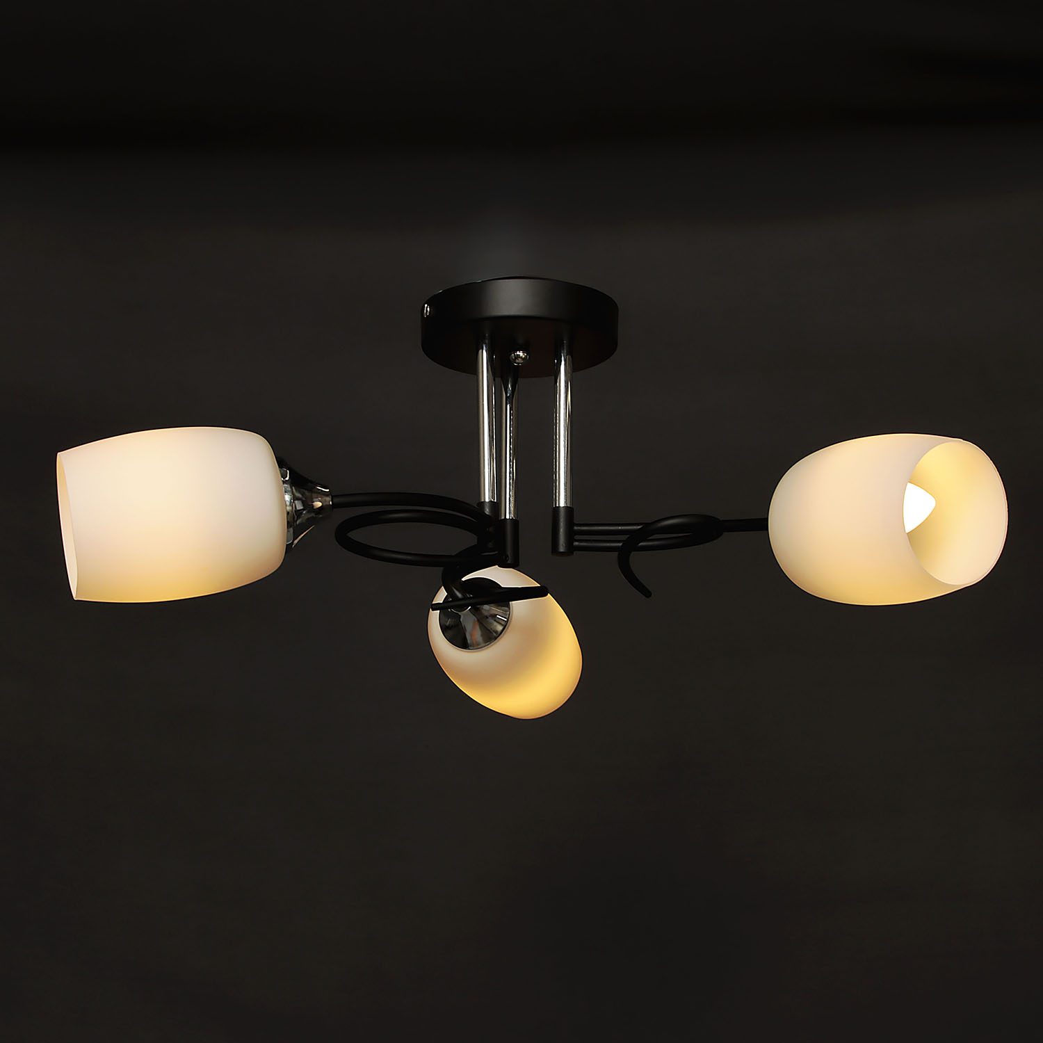 Люстра Verner Lighting А2583/3, 40 Вт, Е27, 3 лампы, черный/хром