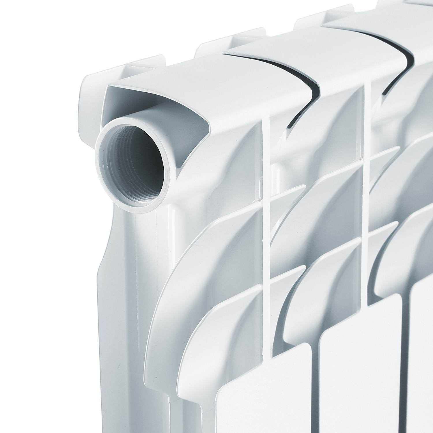 Радиатор алюминиевый 12 секций STI, 500 мм, белый