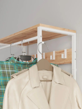 Вешалка напольная "Прихожая-Гардеробная" "Торонто 23Л" ш.0,67м,в.1,87м,гл.0,3м Дер./Бел.ВГТ23Л Б *1