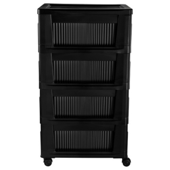 Комод пластм. "Velvet" 4 ящика выс.690мм, шир.300мм, гл.385мм Черный 435218813 ("Бытпласт") *1 Комод пластм. "Velvet" 4 ящика выс.690мм, шир.300мм, гл.385мм Черный 435218813 ("Бытпласт") *1