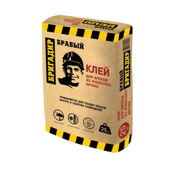Клей для блоков 25 кг Бравый бригадир КСБ-17