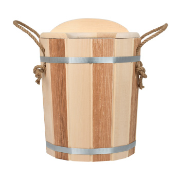 Запарник 9 л. «Контраст» с пластиковой вставкой с крышкой, липа, "Банные штучки" в кор./1