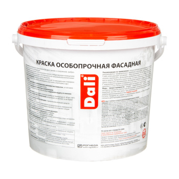 Краска акриловая 5 л фасадная DALI, особопрочная, белая база А, матовая