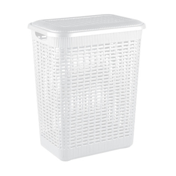 Корзина для белья пластм. 50л 420×310×560мм Белый арт.431293416 ("Бытпласт") *1/6
