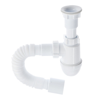 Сифон бутылочный пластикс гибкой трубой 40x50 АНИ ВАРЯГ С5010 *1/35