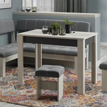 Кухонный уголок Альфа 1.534x1.134xh840 Дуб Крафт белый, Антрацит/Велюр Серый*1