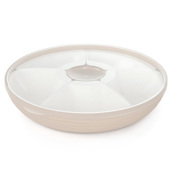 Блюдо пластм. "менажница" "Оазис" d285мм с крышкой М9023  ("Аьлтернатива") *1/9