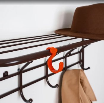 Вешалка настенная с полкой шир.600мм Коричневый ВСП6  КОР ("ЗМИ") *1