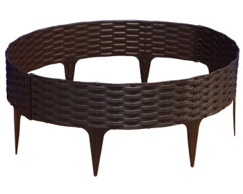 Бордюр садовый "Ротанг" пласт. выс.9см дл.3,2 м Корич. 4 шт/комплект Б-10/9 4  (Протэкт)  *1/14