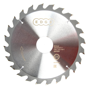 Диск пильный 250*50/32/30/25,4мм 24 зубьев по дереву (810010010) EDGE PATRIOT *1/10 Диск пильный 250*50/32/30/25,4мм 24 зубьев по дереву (810010010) EDGE PATRIOT *1/10