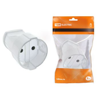 Розетка кабельная 2П б/з 10А 250В белая TDM SQ1806-0129 *1/20/200