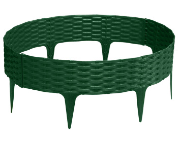 Бордюр садовый "Ротанг" пласт. выс.9см дл.3,2 м Хаки 4 шт/комплект Б-10/9 4  (Протэкт) *1/14