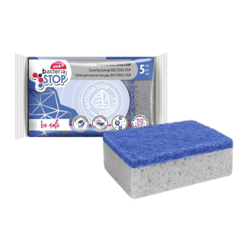 Губки для посуды "bacteria STOP" 5шт 034040 ("YORK") *20 Губки для посуды "bacteria STOP" 5шт 034040 ("YORK") *20