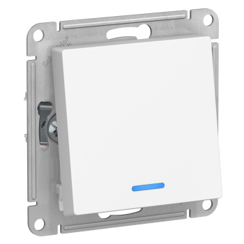 Механизм выключателя "ATLAS DESIGN" 1-кл. белый с подсветкой (сх.1а) 10АХ SchE ATN000113 *1/20