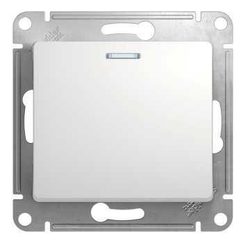 Механизм выключателя "Glossa" 1-кл. белый с подсветкой GSL000113 *1/20