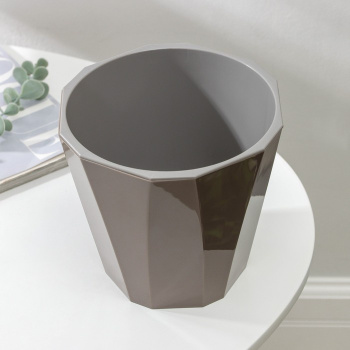 Кашпо пластм. "Палермо" 1,8л d верха 160мм h153мм со вставкой Корич-серое С316КСЕР("Мартика")*1/20