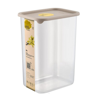 Банка для продуктов пластм. "Vanilla" 2л 140x105x195мм Латте SE168310005 "Sugar&Spice" *1/8